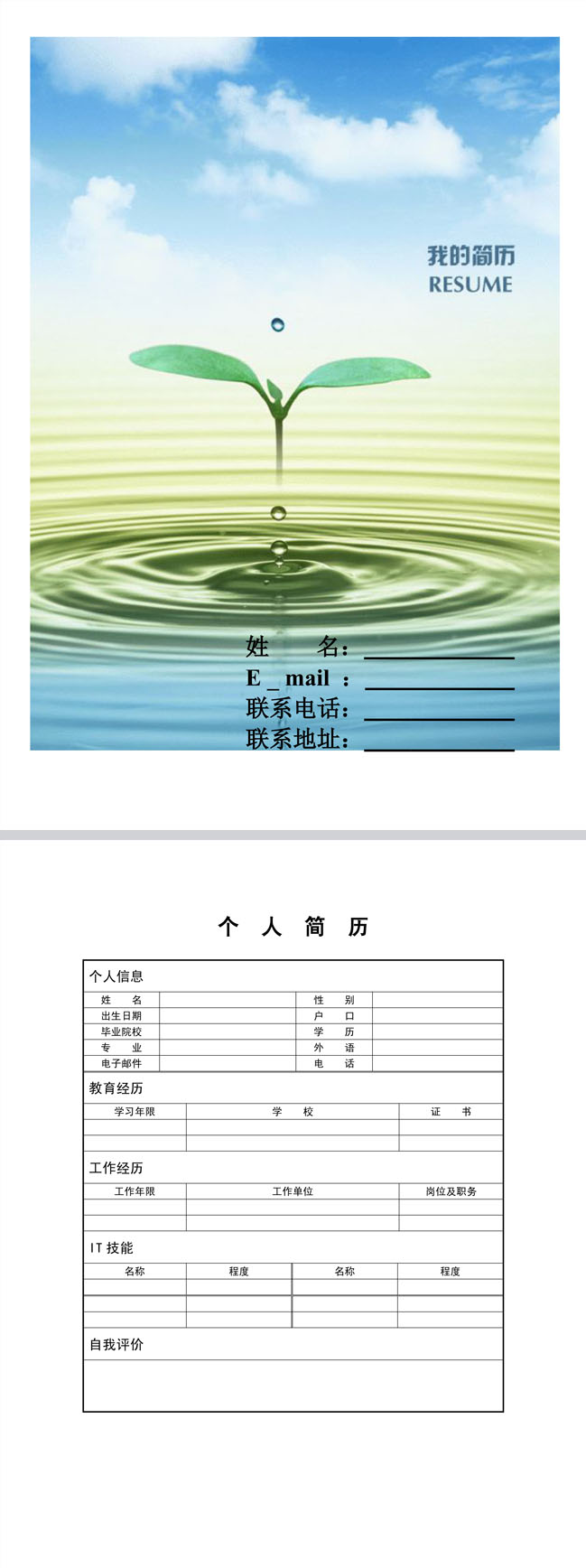 应届生免费个人简历模板