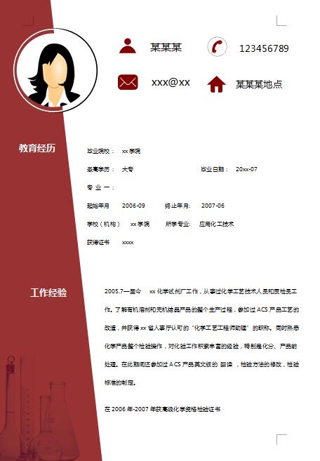 精美的质检员简历模板