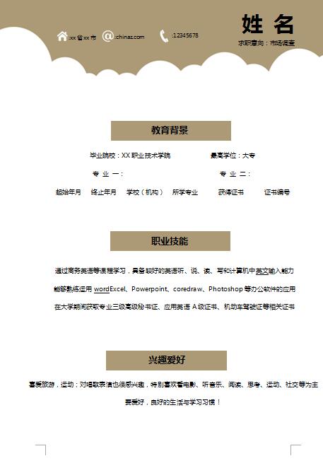 非常棒的市场调查员简历模板