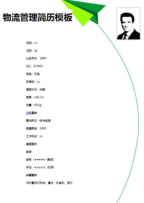 精美的物流管理简历模板