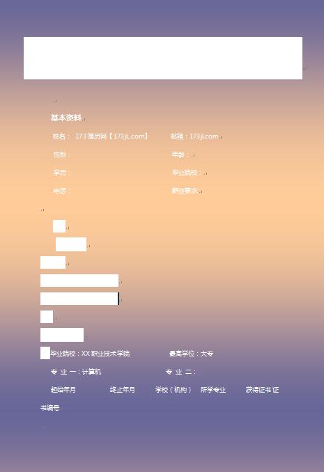 优秀的网络技术人员简历模板