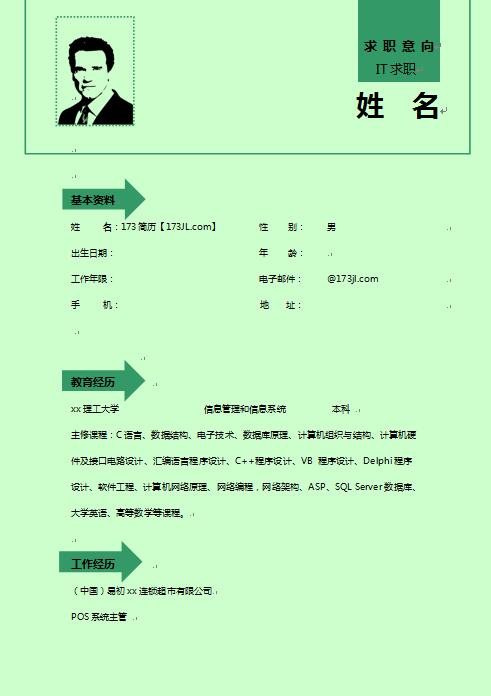 精美绝伦的系统管理员简历模板