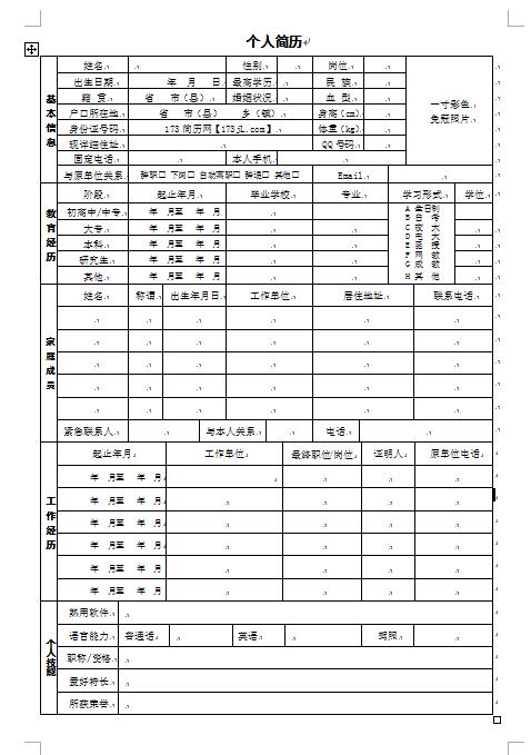 別具一格的求職履歷表表