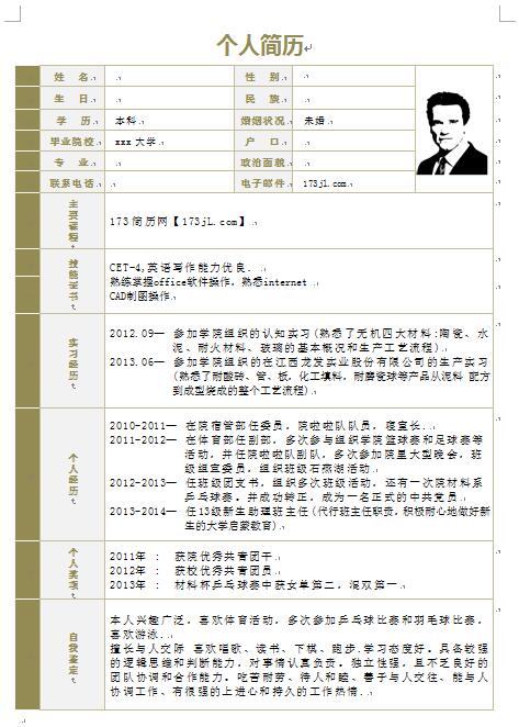 导购求职免费个人简历表格