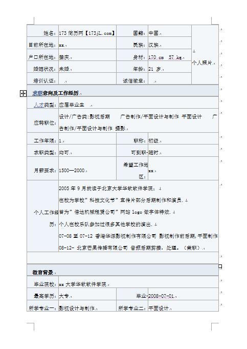 非常棒的免费个人简历模板表格