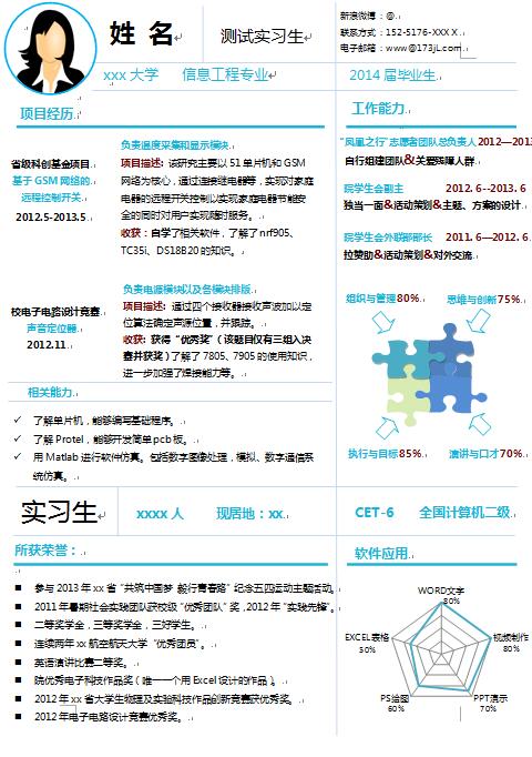 无经验应届生正规的简历模板