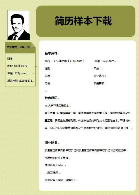 免费个人简历样本
