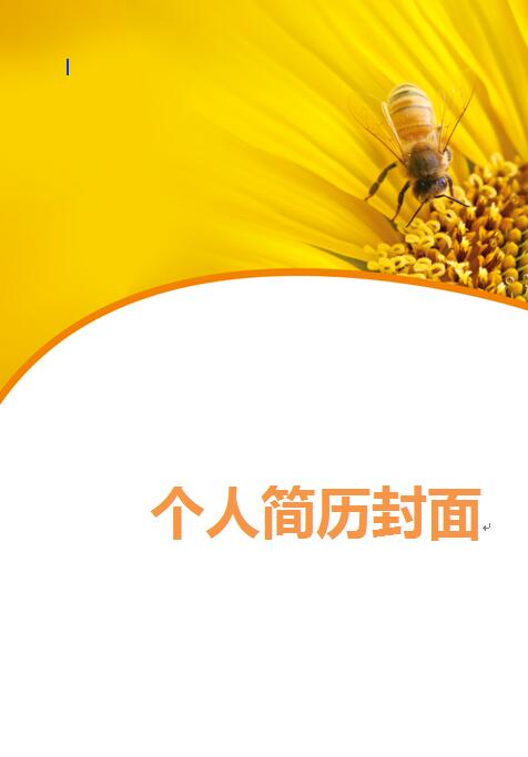 向日葵简历封面