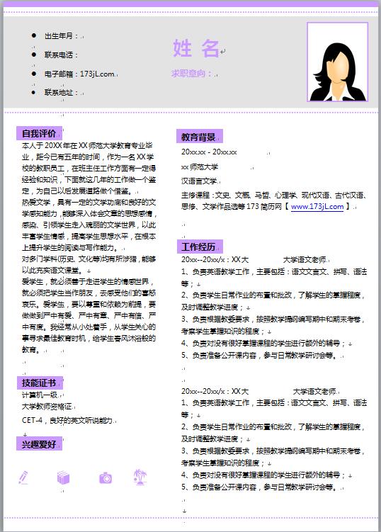 在职求职简历样本