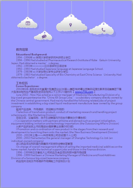 标准中英文简历模板