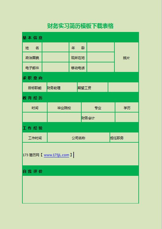 保险金融类简历表格