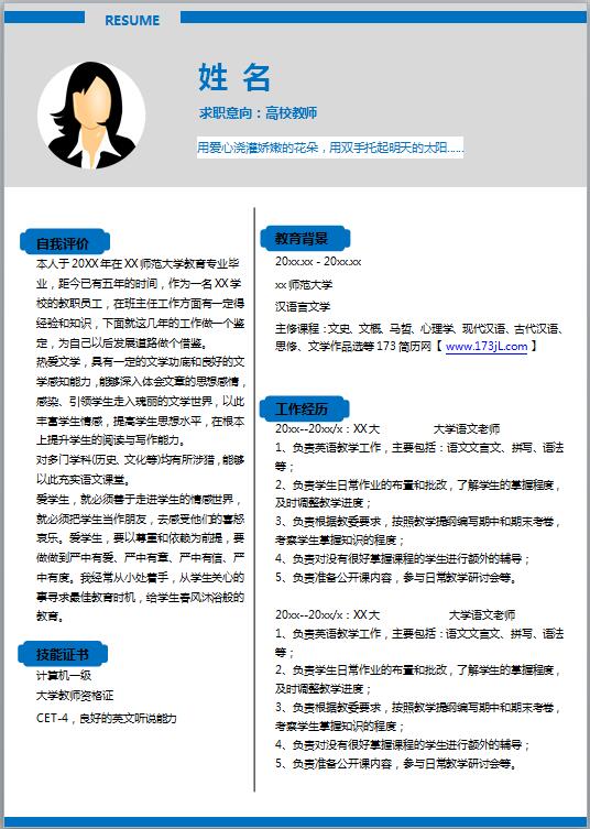 考研简历模板