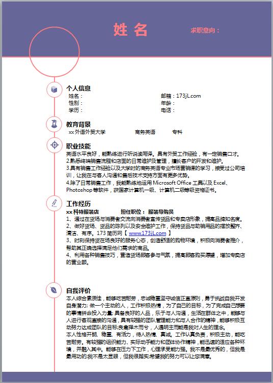 广告设计总监求职简历模板