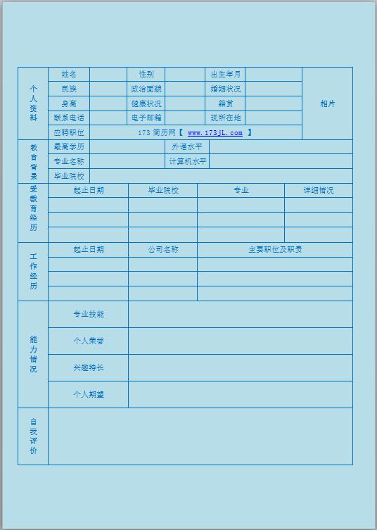 非常有创意的护理简历表格模板