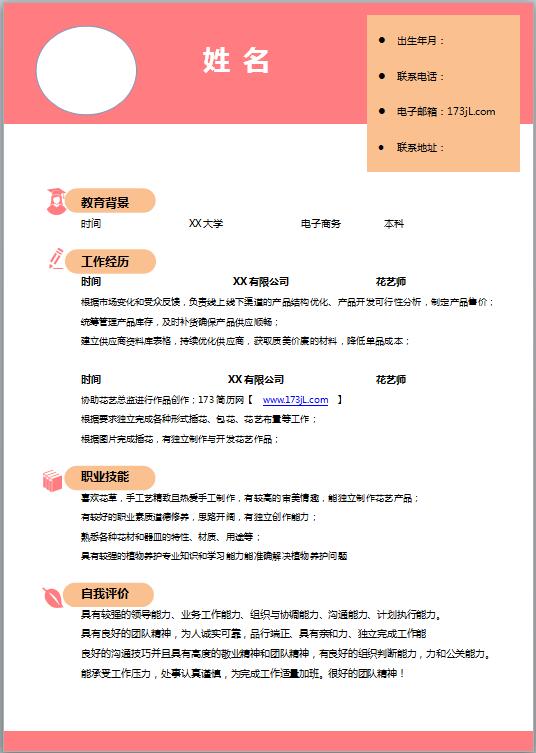 非常有创意的大学生简历模板