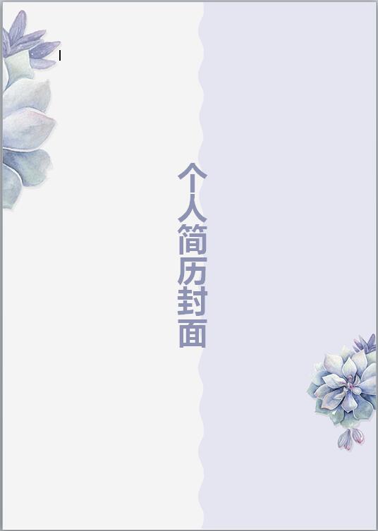 行政人员个人求职简历封面