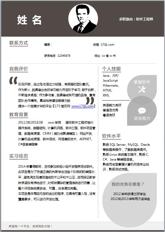 产品工程师简历模板