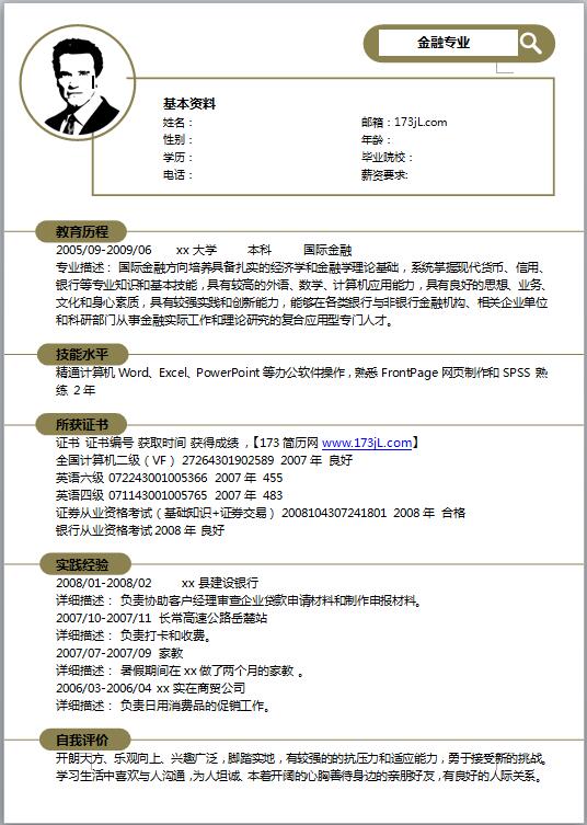 投资总监的简历模板