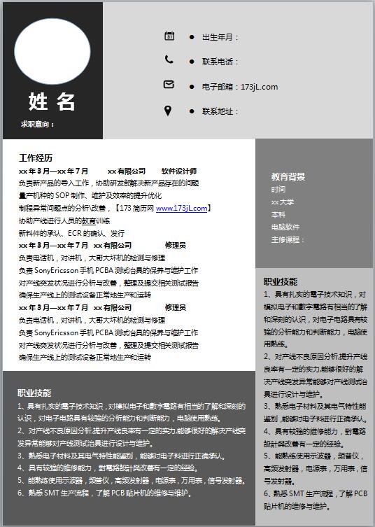 网络技术工程部主管简历范本