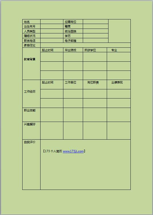 置业顾问免费个人简历模板表格