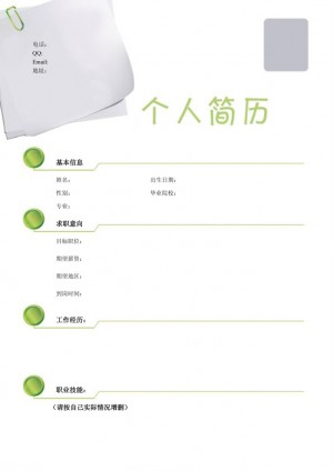 精美绝伦的清新免费个人简历模板