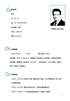 精美的硬件工程师简历模板