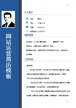 精美的网站运营简历模板