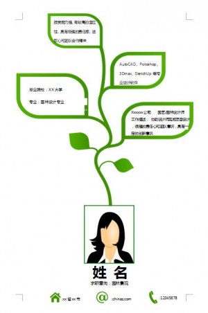 园林景观免费个人简历模板