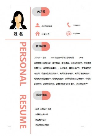 优秀的药品检验员简历模板