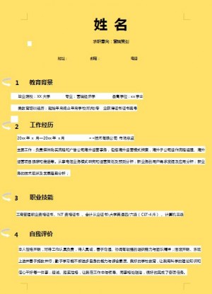 非常棒的营销策划简历模板