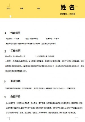 非常棒的人力资源简历模板