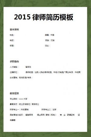 别具一格的2015律师简历模板