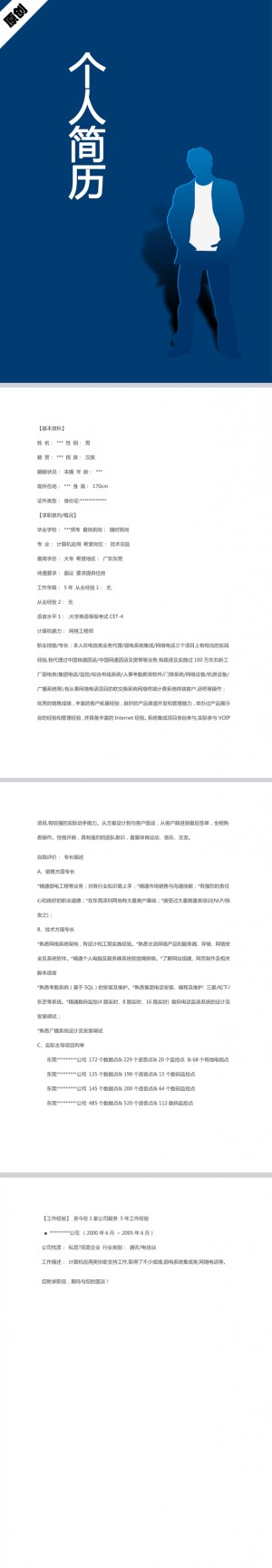 技术总监求职简历模板
