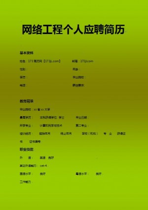 优秀的网络工程个人应聘简历模板