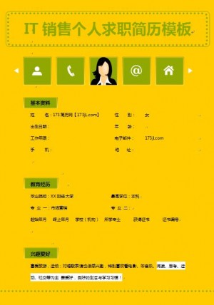 精美的IT销售简历模板