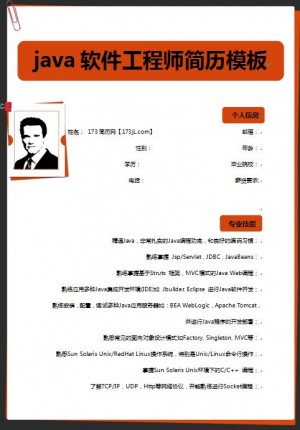精美绝伦的java开发工程师简历样本