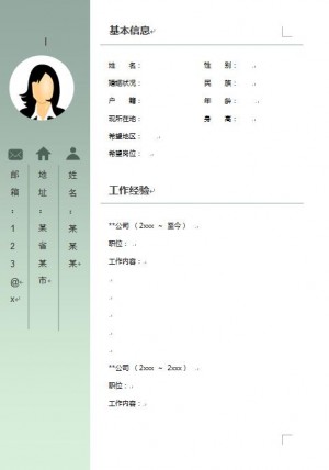 精美的简洁求职空白简历模板