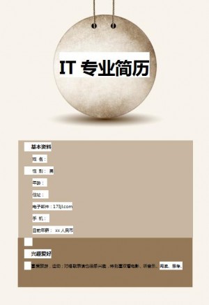 非常有创意的IT行业免费个人简历模板