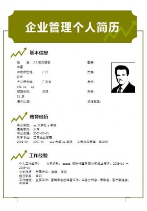精美的企业管理简历模板