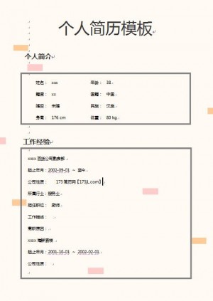个人招聘简历模板