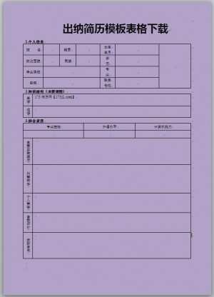 出纳简历模板表格