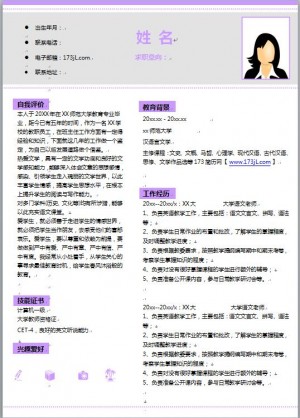 在职求职简历样本