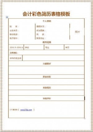 品牌总监简历表格模板