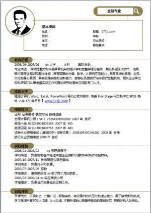 理财顾问简历模板