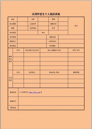 电子商务专业免费个人简历表