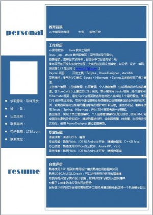 电子信息专业简历模板