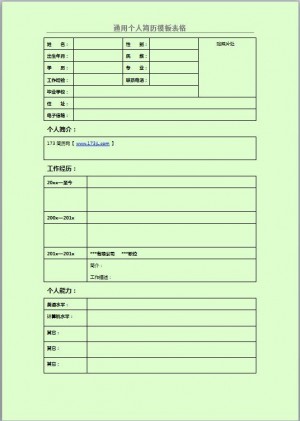 总经理助理简历表格