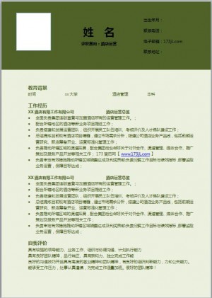 非常漂亮的旅游管理简历模板