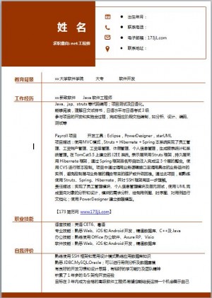 计算机应用简历模板