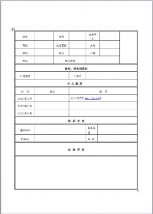 外贸业务员免费个人简历表格
